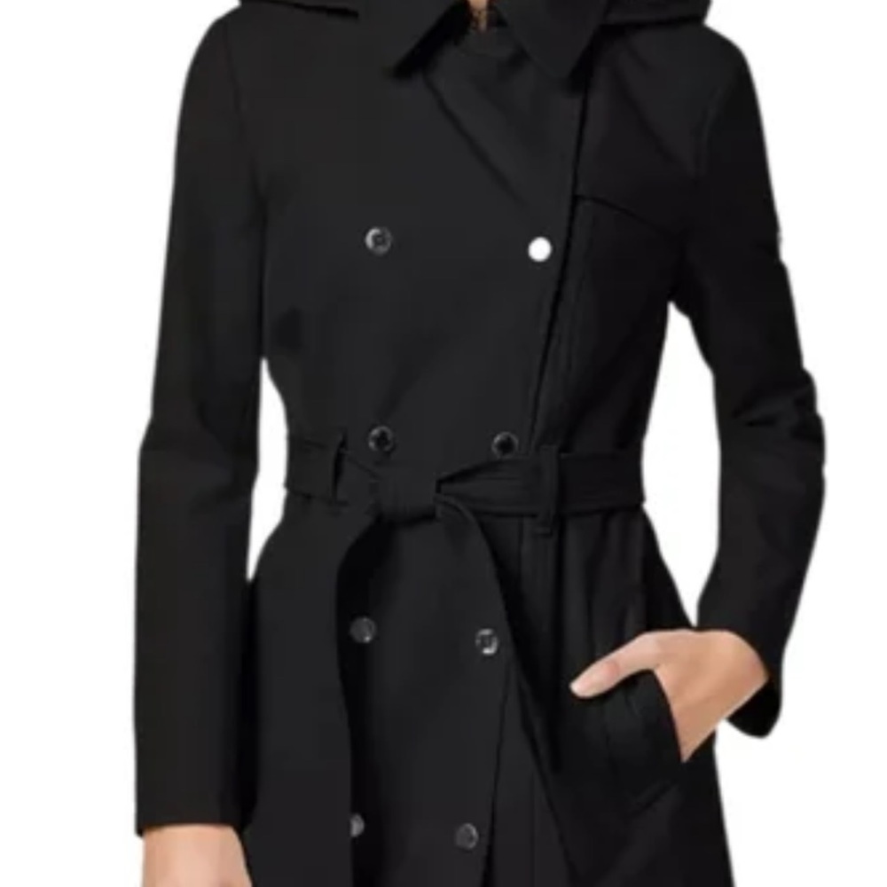 Calvin Klein Timeless Black Trench Coat - size X-small (NWOT)